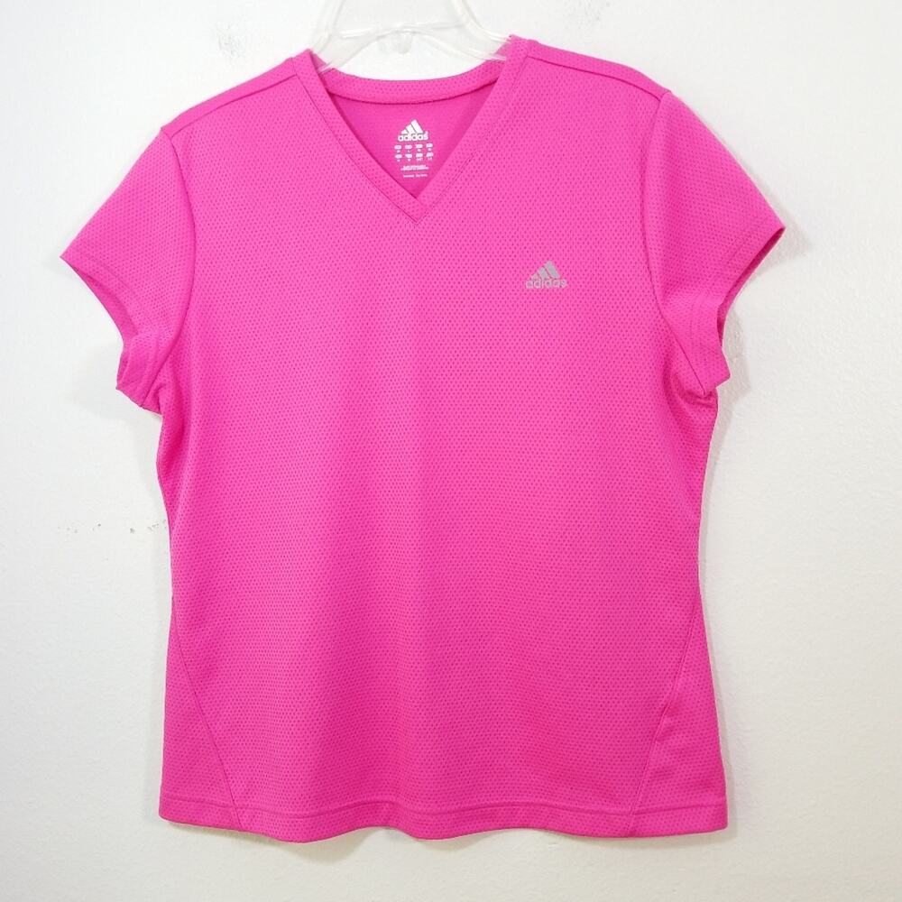 Adidas Climalite pink performance Athletic top L